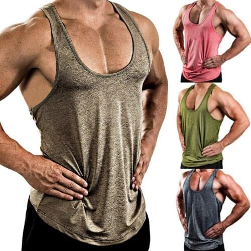 2021 Summer NEW Mens Gym Muscle Sleeveless Shirt Solid Tank Top Bodybuilding For Loose Sport Fitness Workout Vest