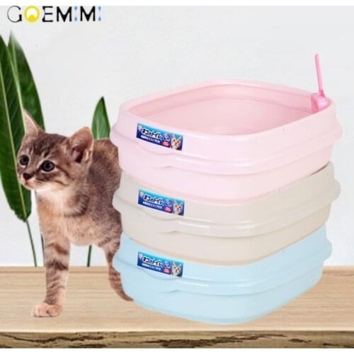 Cat Dog Tray with Scoop Anti-Splash Dog Toilet Cat Litter Box Pet Toilet Bedpan Excrement Training Sand Litter Box For Cats