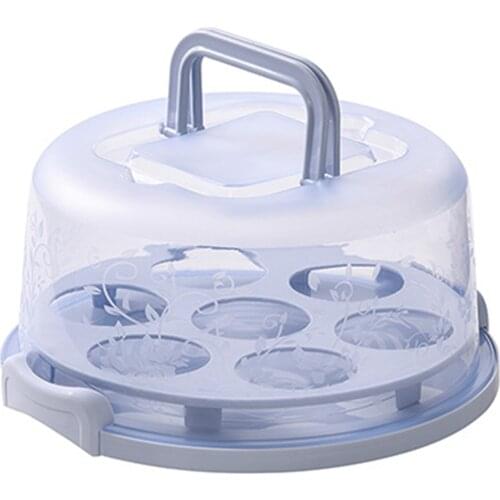 Portable Cake Storage Box Round Birthday Cake Box Kitchen Wedding Baking Container Cake Tools 26x22.5x13.5cm LBShipping