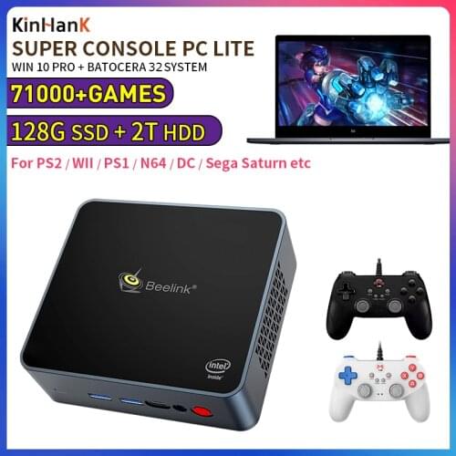 Retro Video Game Console Beelink Mini PC Box For PS2/PS1/WII /DC/N64/SS Super Console PC Lite Windows 10 Pro With 61000+Games