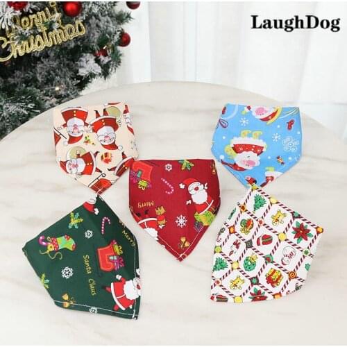 Christmas Dog Bandana Pet Accessories Kerchief Pet Cat Dog Saliva Towel Triangle Towel Neckerchief For Small Large Dog Scarf Bib