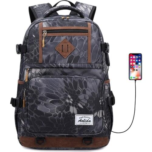 New School Fashion Men Backpack Bag Waterproof Oxford Travel Teenage Backpack Male Bagpack Mochila External USB Charge Rucksack