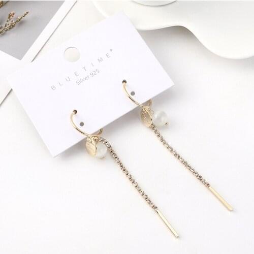 TONGKWOK Bohemia Exaggeration Dangle Earrings For Women Silk Thread Tassel Metal Long Chandelier Earrings #140690