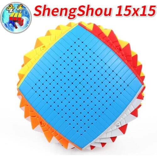 Shengshou 15x15 15layer Pillowed Cube Sengso 15x15 Stickerelss Magic Professional Competition Speed Adults Kids Christmas Gifts