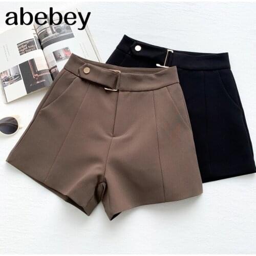 2021 New Summer Women Simple All-match solid Shorts high waist slim wide leg Shorts casual Shorts