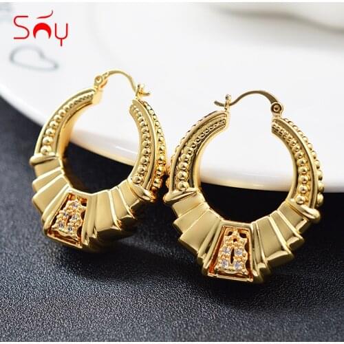 Sunny Jewelry Fashion Jewelry 2020 New Design Hoop Earrings For Women High Quality Zircon Exquisite stereoscopic For Daily Wear