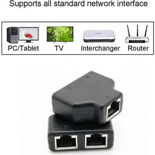 Centechia 2pcs 1 to 2 Dual Female Port rj45 splitter network splitter Connector CAT6 LAN Network Connections Splitter Adapter