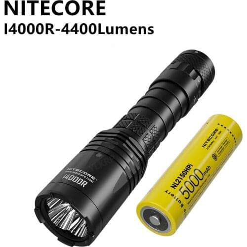 NITECORE i4000R Flashlight 4400 Lumens Tactical Flashlight Range 230M Rechargeable With 5000mAh battery For Camping