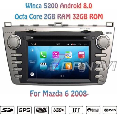 Topnavi Octa Core S200 Android 8.0 Car DVD Multimedia Player for Mazda 6 Audio Radio Stereo 2DIN GPS Navigation In Dash Wifi