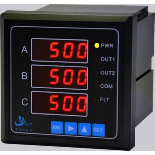 Three-phase Over and Under Current, Three-phase Unbalanced Phase-loss Monitor HL-3D, 0 to 9999A, Open-hole Installation