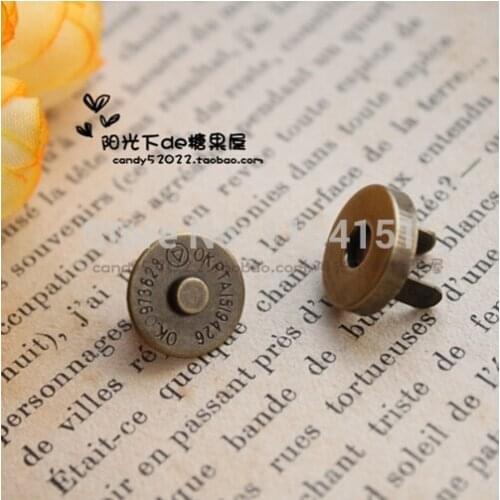 30sets 14*4MM Antique Bronze thick magnetic snap rivet button clasp fastener for handbag purse wallet accessories
