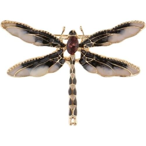Green Purple Enamel Dragonfly Insects Brooches For Women And Men Metal Banquet Weddings Brooches Pins Gifts