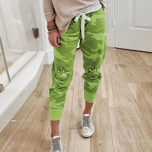 Casual Forest Camo Print Women Pants 2021 High Waist Pocket Spring Summer Trousers Elegant Plus Size Elastic Waist Sweatpants