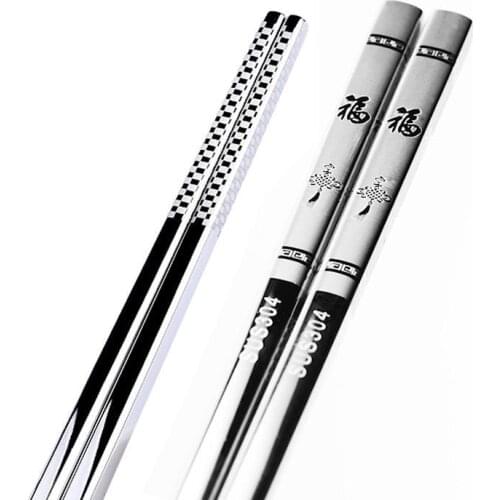 1pair Chinese Chopsticks set Chinese knot blessing pattern Food stick for sushi baguette chinoise chopstick holder palillos