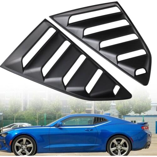 1 Pair Matt Black Rear Window Quarter Louver Cover Sun Shade Vent Trim Fit for Chevy Camaro 2016 2017 2018 2019 2020 2021