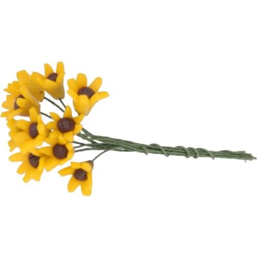 10Pcs Miniature Sun Flower Bonsai Crafts Fairy Garden Landscape DIY Decor