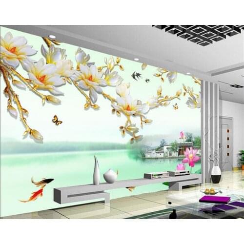 3d customized wallpaper mural 3d wallpaper Magnolia background wall photo 3d wallpaper classic wallpaper for walls