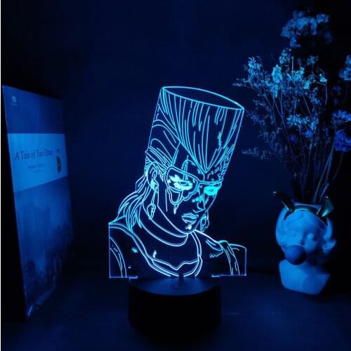 JoJo Bizarre Adventure Character Jean Pierre Polnareff 3d Led Light Anime for Bedroom Decor Light Birthday Gift Manga Night Lamp