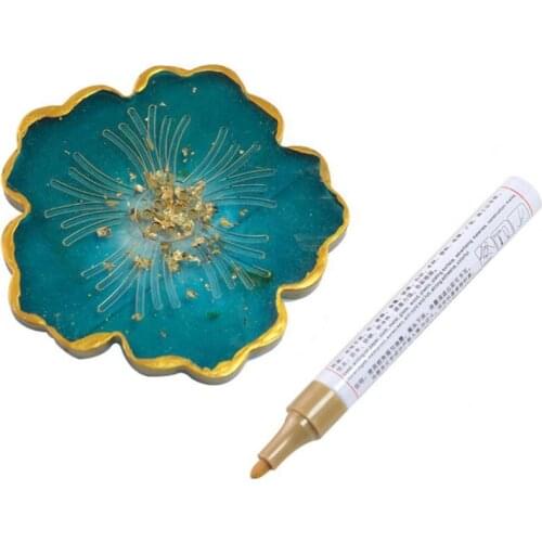 4 Pcs Waterproof Permanent DIY Metallic Paint Marker Pen for Car Tire Tread Rubber Metal Crystal Epoxy Resin Art Supply