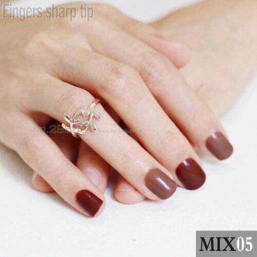 48pcs new product hot sales candy short paragraph round square head fake nails comfortable false nails DIY mix and match MIX05