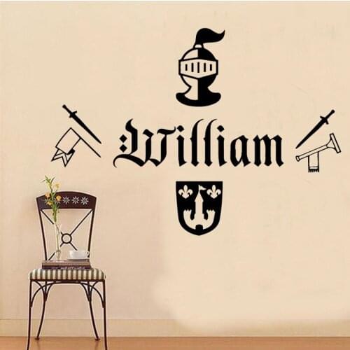 AiyoAiyo Soilder Weapon Pattern Custom name Wall sticker for livingroom boys room decoration wall design stickers Vinyl