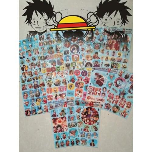 Anime ONE PIECE 12 Pcs /pack Notebook Stickers For Children Luffy Staw Hat Crew Sticker Toys Cellphone Suitcase Decor Kids Toy