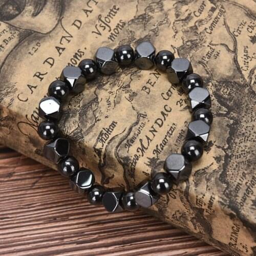 Natural Black Obsidian Hematite Stone Tiger Eye Beads Bracelets Men Magnetic Promote Circulation Health Protection Women Jewelry