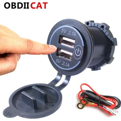 4.2A Dual USB Fast Charger With Switch Socket Power Outlet Adapter Waterproof Dual USB Ports For Marine RV Boat Motorcycle Truck