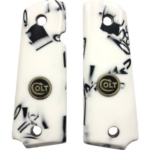 Colt 1911 Compatible Metal Custom Production Pearl Grips Mod41