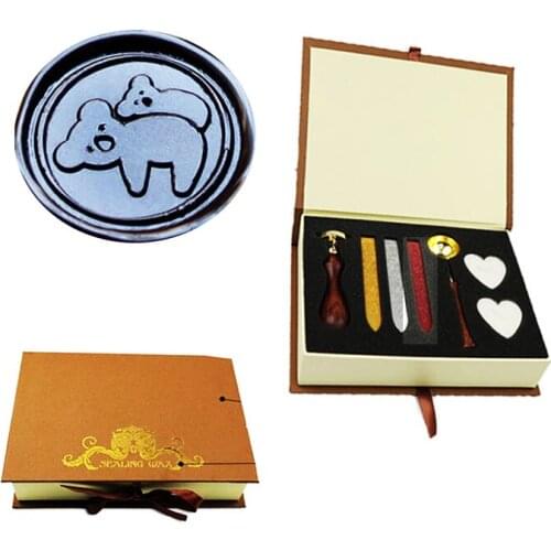 Signature Custom Vintage Koala Custom Picture Logo Wedding Invitation Wax Seal Sealing Stamp Rosewood Handle Set Kit