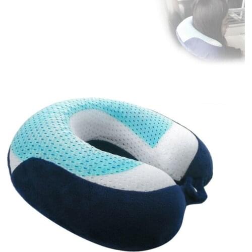 Gel U Shaped Memory Foam Neck Pillows Slow Rebound Tracel Portable Cool Shoulder Pain Relief Neck Support Cervical Healthcare
