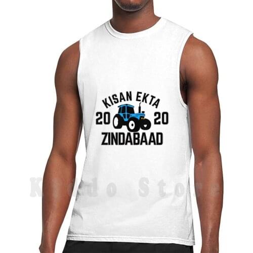 Kisan Ekta Zindabaad-Non Profit Artwork In Support For Farmers tank tops vest 100% Cotton Punjabi Punjab India Indian Farm
