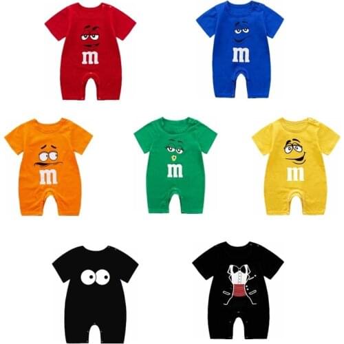 Newborn Baby Girls Clothing Summer Infant Baby Rompers Cartoon M-bean Baby Boys Short Sleeve Jumpsuit Toddler Costume