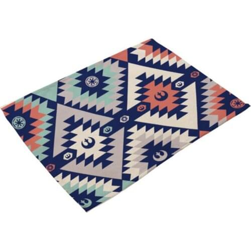 High Quality Cotton Linen Placemat Creative Western Food Mat Rectangular non-slip Cup Mat Disc Pad Table Mat