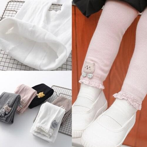 Girls baby trousers autumn thin cotton fashion cute white children clothing kids baby girl pants children boys girls leggings