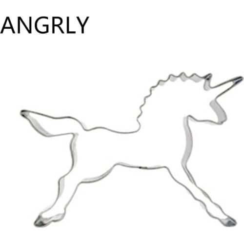 Hot Unicorn Cookie Cutter Tools Egg Shaped Vegetable Biscuit Baking Mold Stainless Steel Toy for Biscuits Stamp Kitchen Supplies