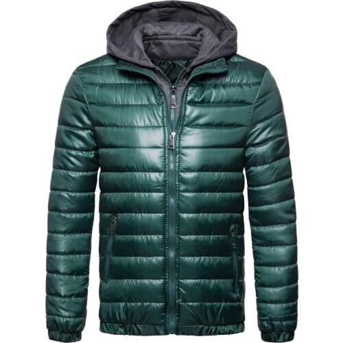 2018 Fashion hot new cotton mens solid color hooded mens jacket cotton clothes winter jacket men winter coat men