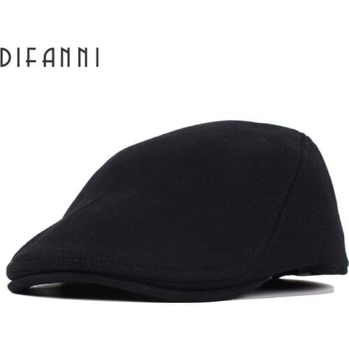 Difanni Autumn Winter Mens Fashion Corduroy Cute Ladies Hats Vintage Trendy Top Fedora Hat Cap for Woman Octagonal hats