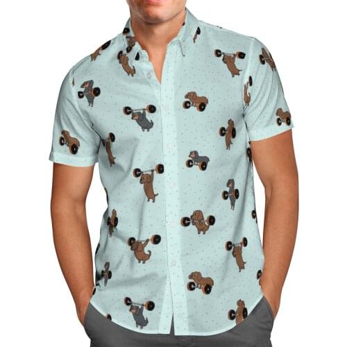 Anime Dog 3D Beach Hawaiian 2021 Summer Mens Shirt Short Sleeve Shirt Streetwear Oversized 5XL Camisa Social Chemise Homme-123