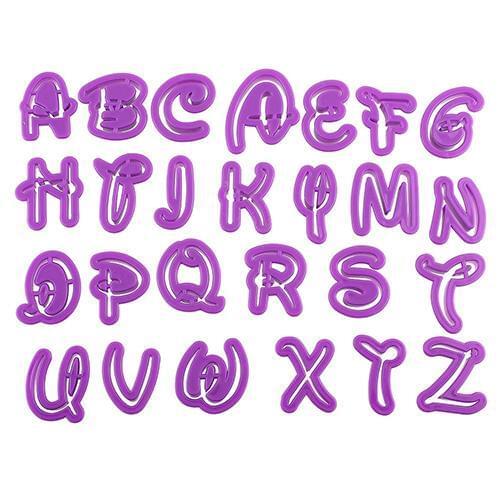 Cute Alphabet Letters Set Fondant Cake Mold Icing Biscuit Baking Mould DIY Tool