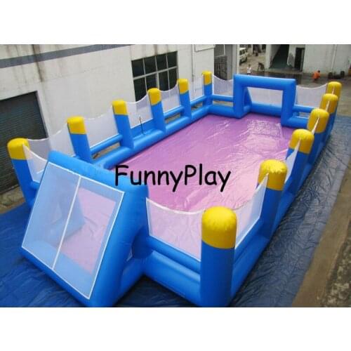 Inflatable sports soccer arena,Popular Giant Inflatable Soap Water Soccer Field Pitch for Sale,Rental Inflatable Football Game