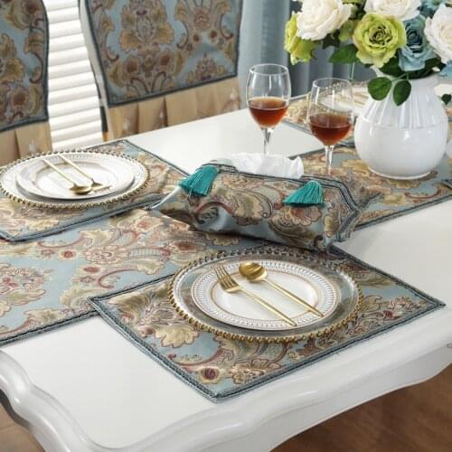 Placemat Table Mat European Simple New Chinese American Jacquard Anti-scald Heat Insulation Plate Bowl Western Table Mat