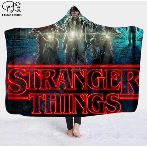 PLstar Cosmos Hooded Blanket for Adult stranger things Sherpa Fleece Wearable Throw Blanket Microfiber Galaxy Bedding style-4