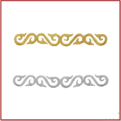 Wholesale 20pcs 18.5*2.85CM Embroidered Sewing On Patch Iron-On Patch Stickers For Clothes Sewing Fabric Applique Supplies YI33