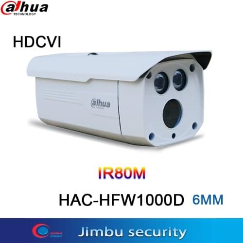 Original Dahua 1mp bullet HDCVI camera HAC-HFW1000D IR80m waterproof for outdoor work with dahua xvr and hxvr with BNC