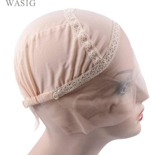 1 pc Blonde color Lace Front Wig Cap For Making Wigs With Adjustable Strap Glueless Weaving Cap Wig Caps