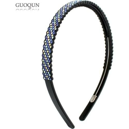 Rhinestone Hair Band - Fashion Hair Ornament for Women Lady Cellulose Acetate Hair Accessories Jewelry Tiara Wear Wedding Dance