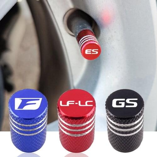 Aluminum Tire Valve Cap Car Emblem Dust Cover For Lexus CT 200h ES GC GS GX IS LC LF-1 LF-A LF-LC LS LX NX RC RX SC UX F Sport