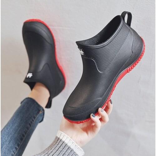 Rain Boots Womens Rubber Anti-skid Colorful Unisex Ankle Boots Lightweight Slip on Boots Shoes Boots for Women Waterproof Work