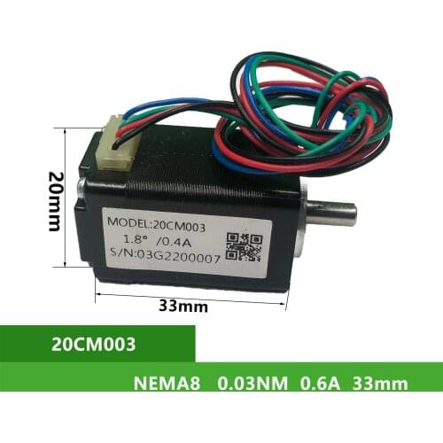 NEMA8 Leadshine 20CM003 0.03Nm 0.6A 2 phase Stepper Motor Shaft Diameter 4mm